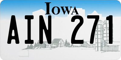 IA license plate AIN271