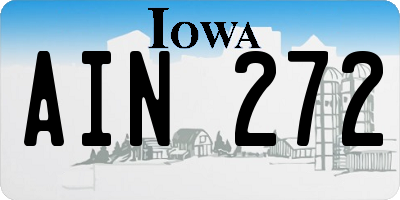 IA license plate AIN272