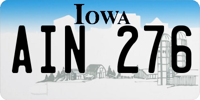 IA license plate AIN276
