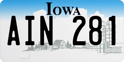 IA license plate AIN281