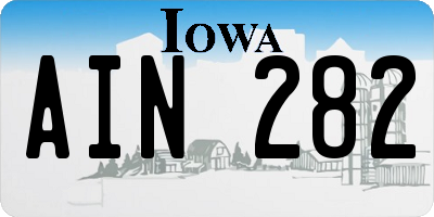 IA license plate AIN282