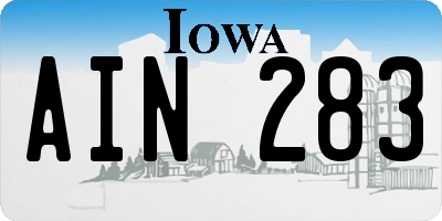 IA license plate AIN283