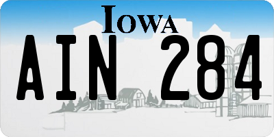 IA license plate AIN284