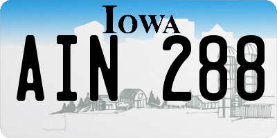 IA license plate AIN288
