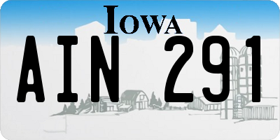 IA license plate AIN291