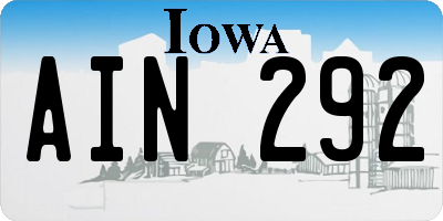 IA license plate AIN292