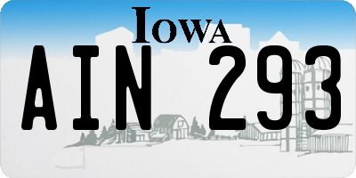 IA license plate AIN293