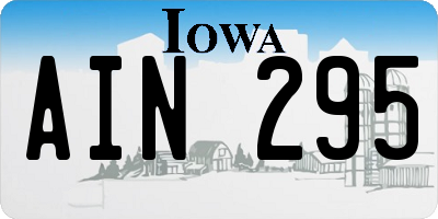 IA license plate AIN295