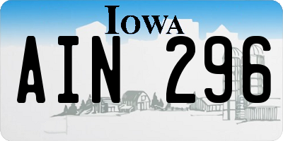 IA license plate AIN296