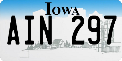 IA license plate AIN297
