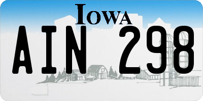 IA license plate AIN298