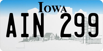 IA license plate AIN299