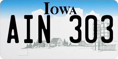 IA license plate AIN303