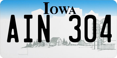 IA license plate AIN304