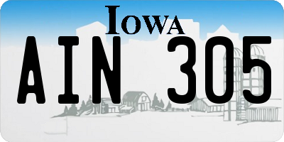 IA license plate AIN305