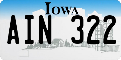 IA license plate AIN322