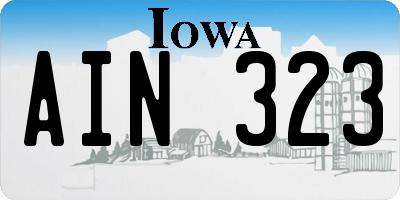 IA license plate AIN323