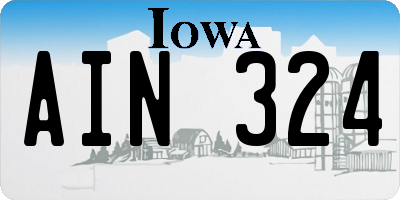 IA license plate AIN324