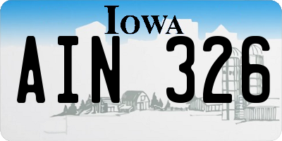 IA license plate AIN326