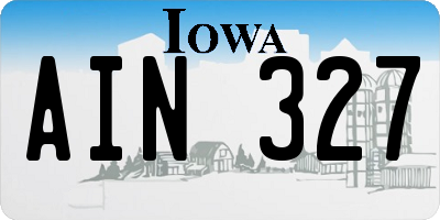 IA license plate AIN327