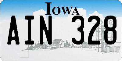 IA license plate AIN328