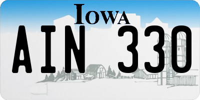 IA license plate AIN330