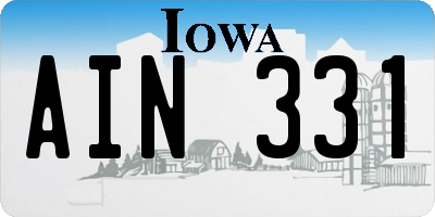 IA license plate AIN331