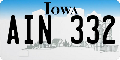 IA license plate AIN332
