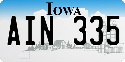 IA license plate AIN335