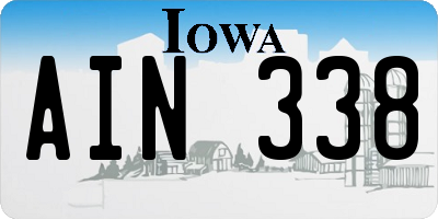 IA license plate AIN338