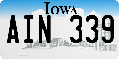 IA license plate AIN339
