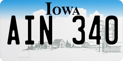 IA license plate AIN340