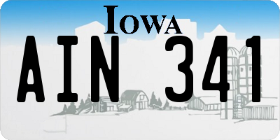 IA license plate AIN341