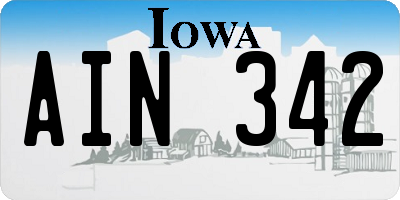 IA license plate AIN342