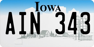 IA license plate AIN343