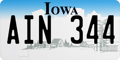 IA license plate AIN344