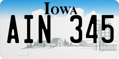 IA license plate AIN345