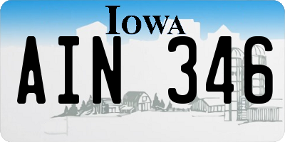 IA license plate AIN346