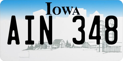 IA license plate AIN348