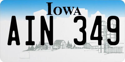 IA license plate AIN349