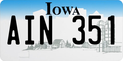 IA license plate AIN351