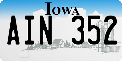 IA license plate AIN352