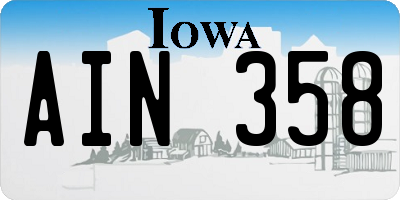 IA license plate AIN358
