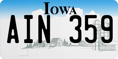 IA license plate AIN359