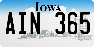 IA license plate AIN365