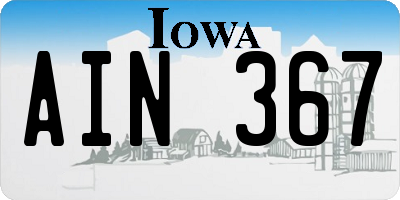 IA license plate AIN367