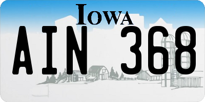 IA license plate AIN368