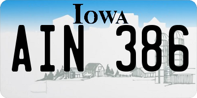 IA license plate AIN386