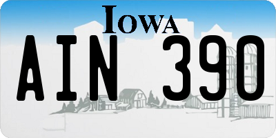 IA license plate AIN390