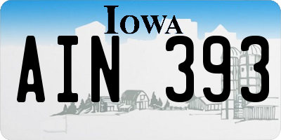 IA license plate AIN393